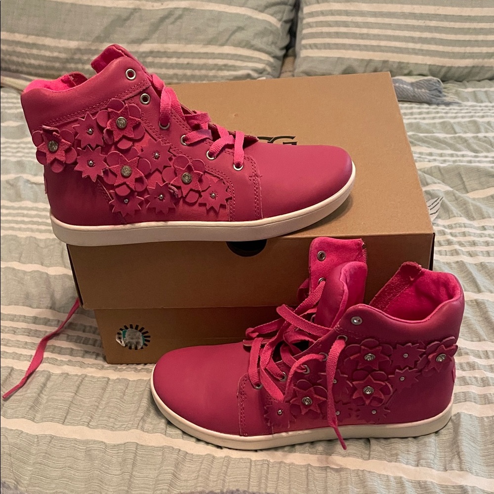 UGG Pink Floral High-Top Sneakers